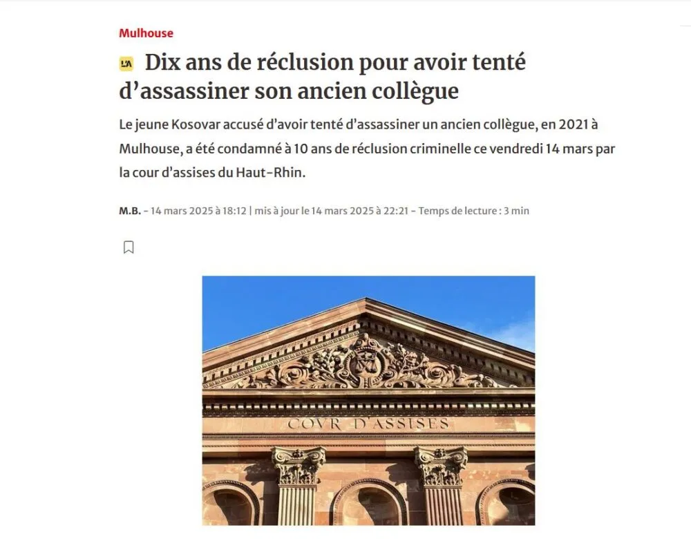 Peine allégée devant la cour d'assises du Haut-Rhin